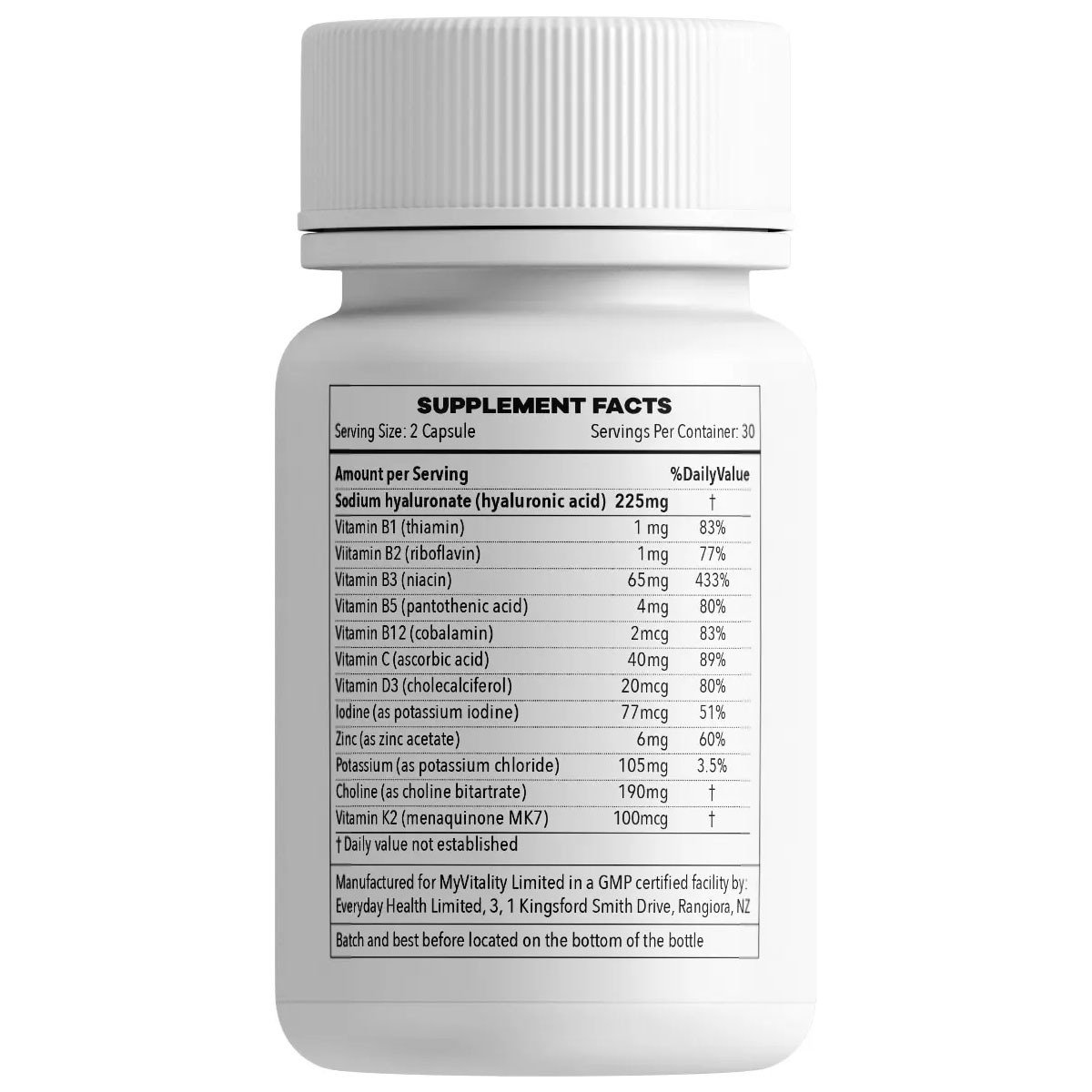 Hyaluronic Acid with Micro Vitamin 60 capsules - Image 2